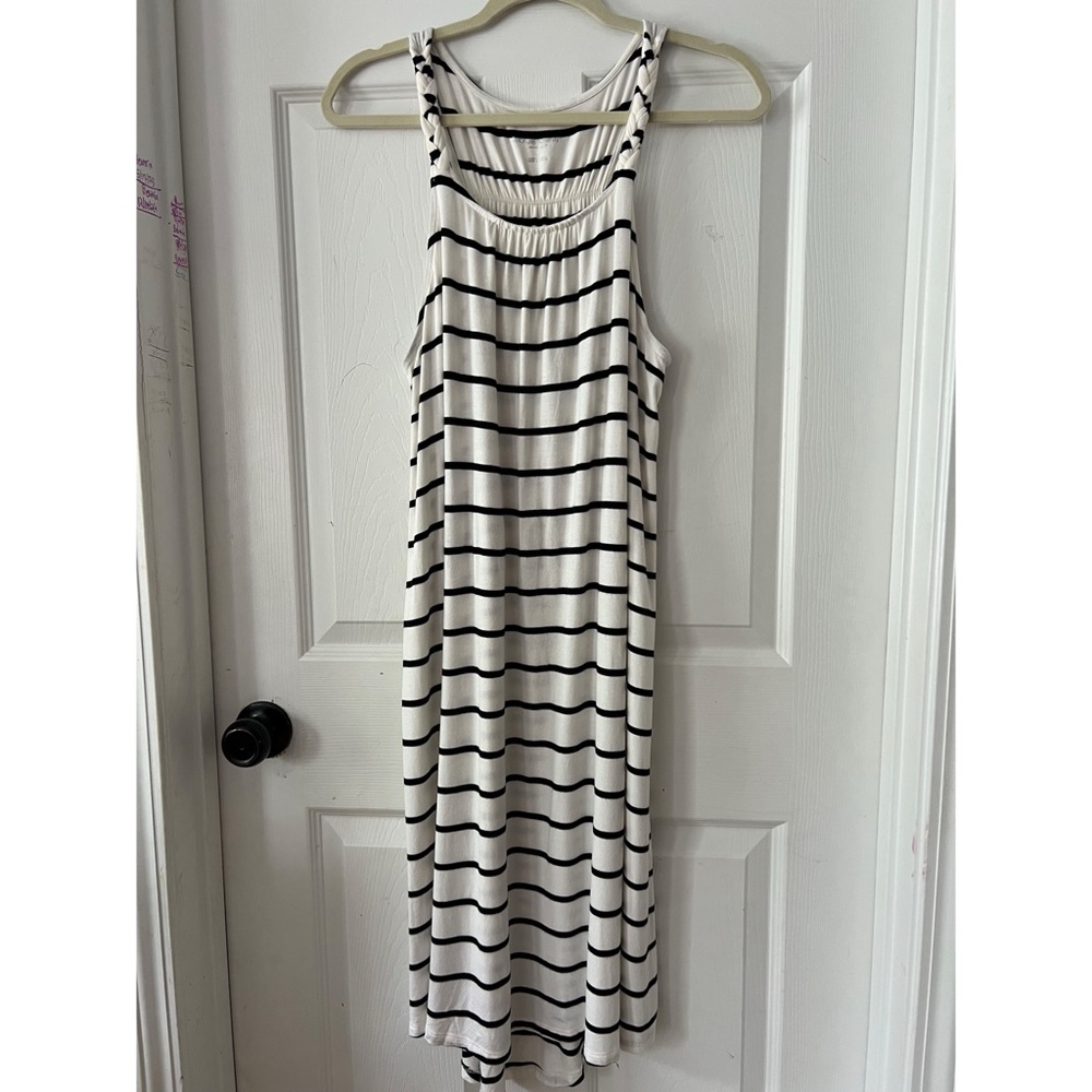 Liz Lange Black and White Striped Maternity Dress